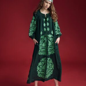 Vestido Palmera Verde con aplicación