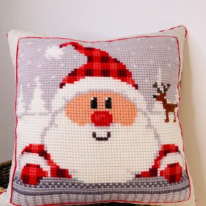 Cojín bordado a mano Papá Noel