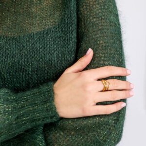 Jersey tejido a mano en mohair Verde Pino