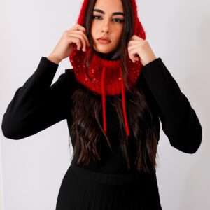 Capucha de punto en angora – TEJIDA A MANO