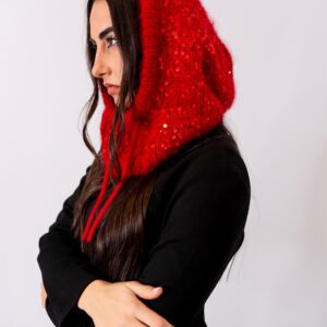 Capucha de punto en angora – TEJIDA A MANO