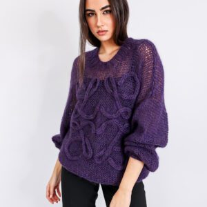 Jersey Artesanal en Mohair Berenjena