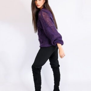 Jersey Artesanal en Mohair Berenjena