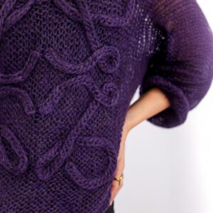 Jersey Artesanal en Mohair Berenjena