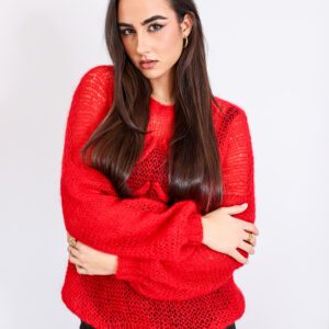 Jersey Artesanal en Mohair Rojo