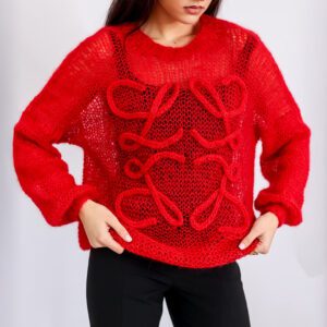 Jersey Artesanal en Mohair Rojo
