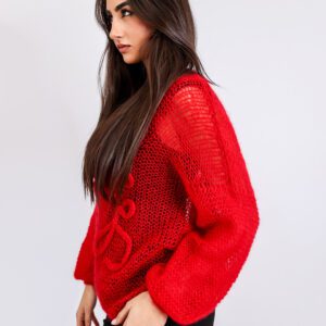 Jersey Artesanal en Mohair Rojo