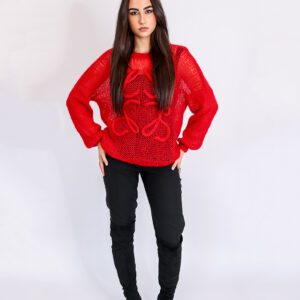 Jersey Artesanal en Mohair Rojo