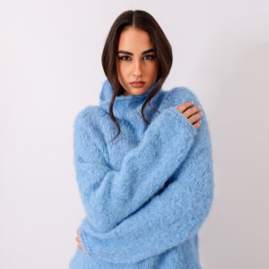 Jersey Artesanal de Alpaca Azul cielo