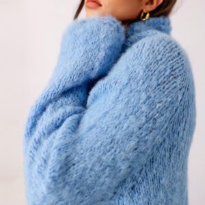 Jersey Artesanal de Alpaca Azul cielo