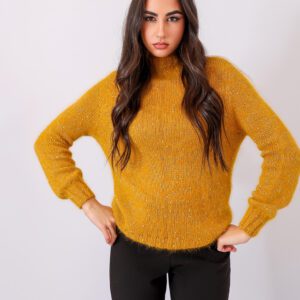 Jersey artesanal de Angora en Mostaza